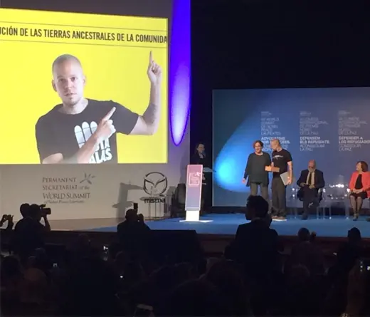 Ren Prez recibi en Barcelona Premio, de la Cumbre Mundial de los Nobel de la Paz, por su labor social.